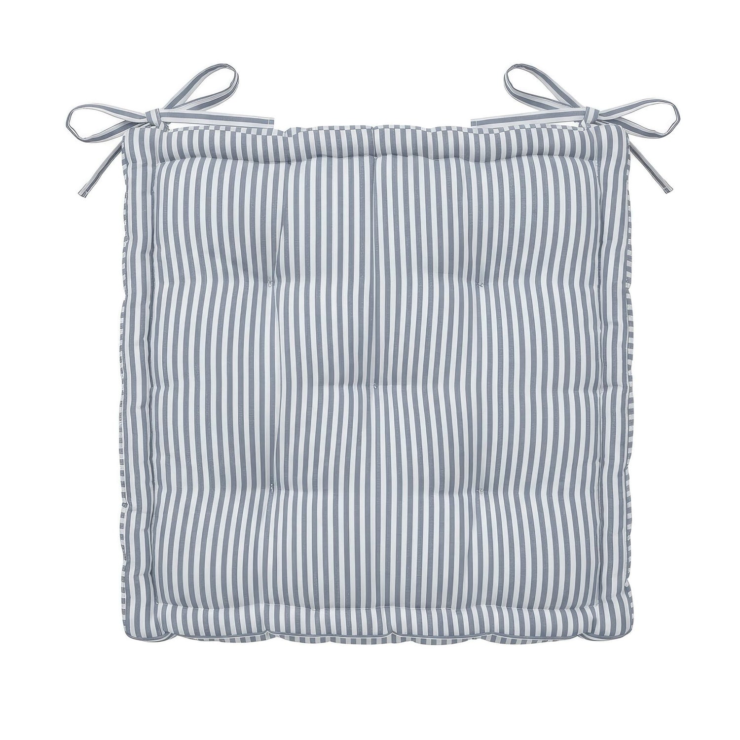 Deluxe Square Seat Pad - 40 x 40cm - Grey Stripe