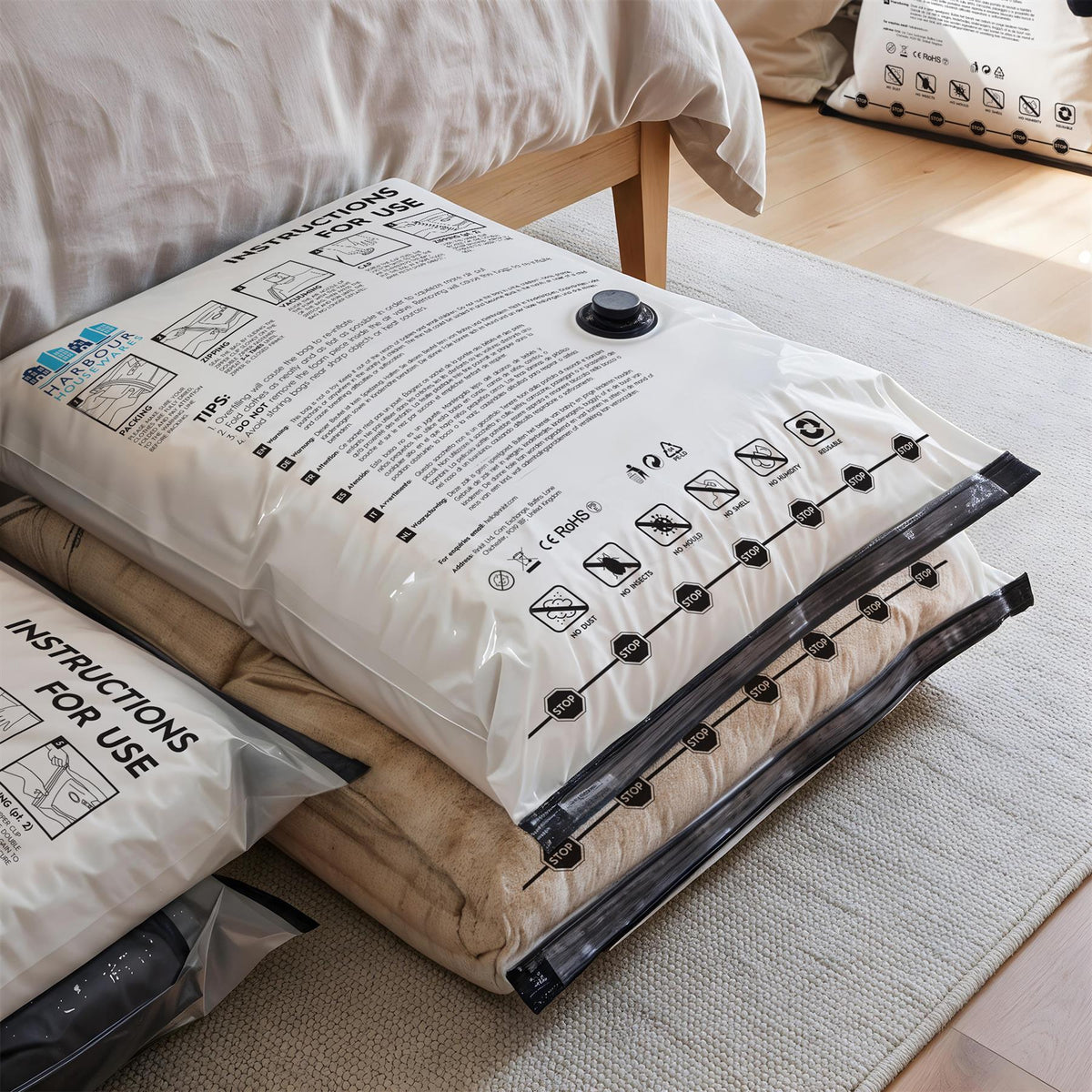 20 Piece Vacuum Storage Bag Set with Electric Pump - 3 Sizes