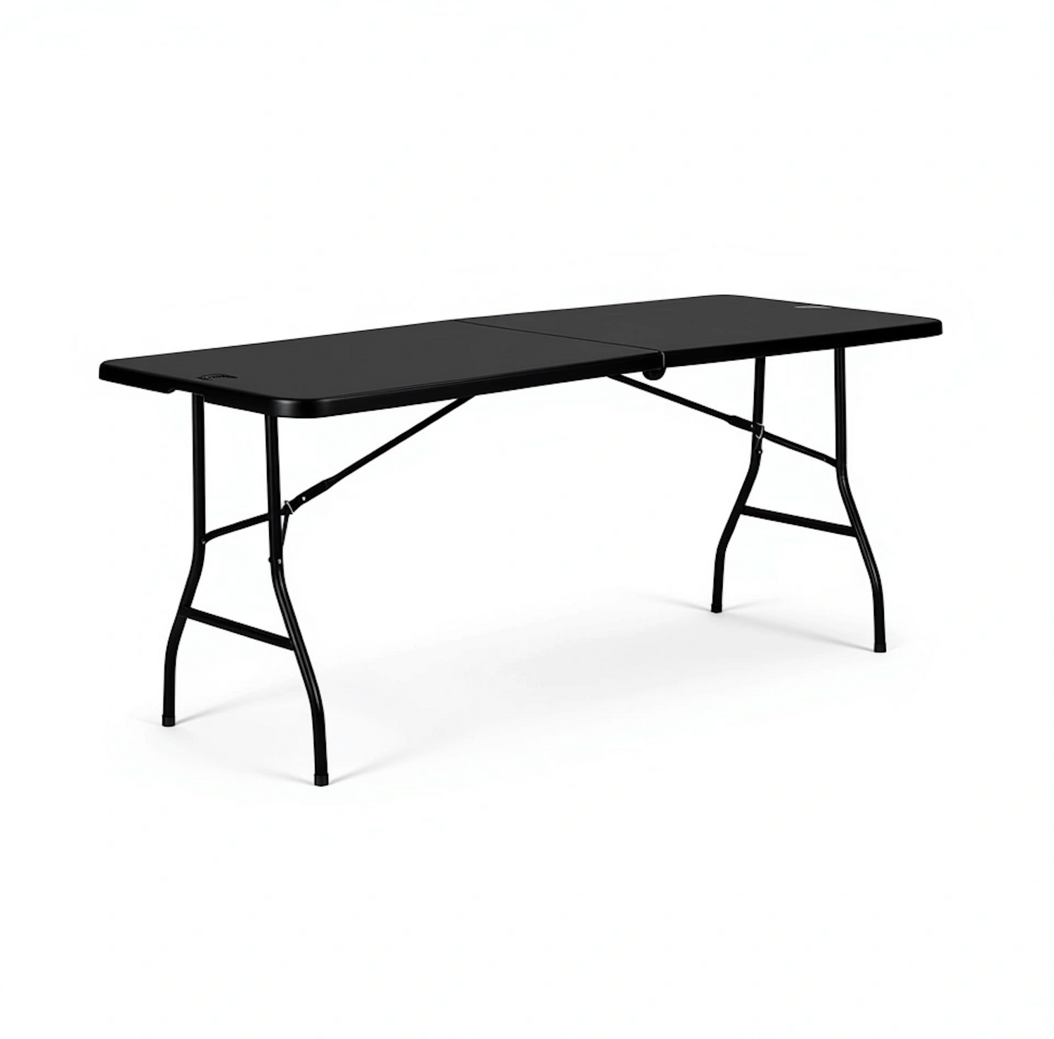 6ft Black Folding Trestle Table – Durable 180cm Plastic Table for Events &amp; Catering