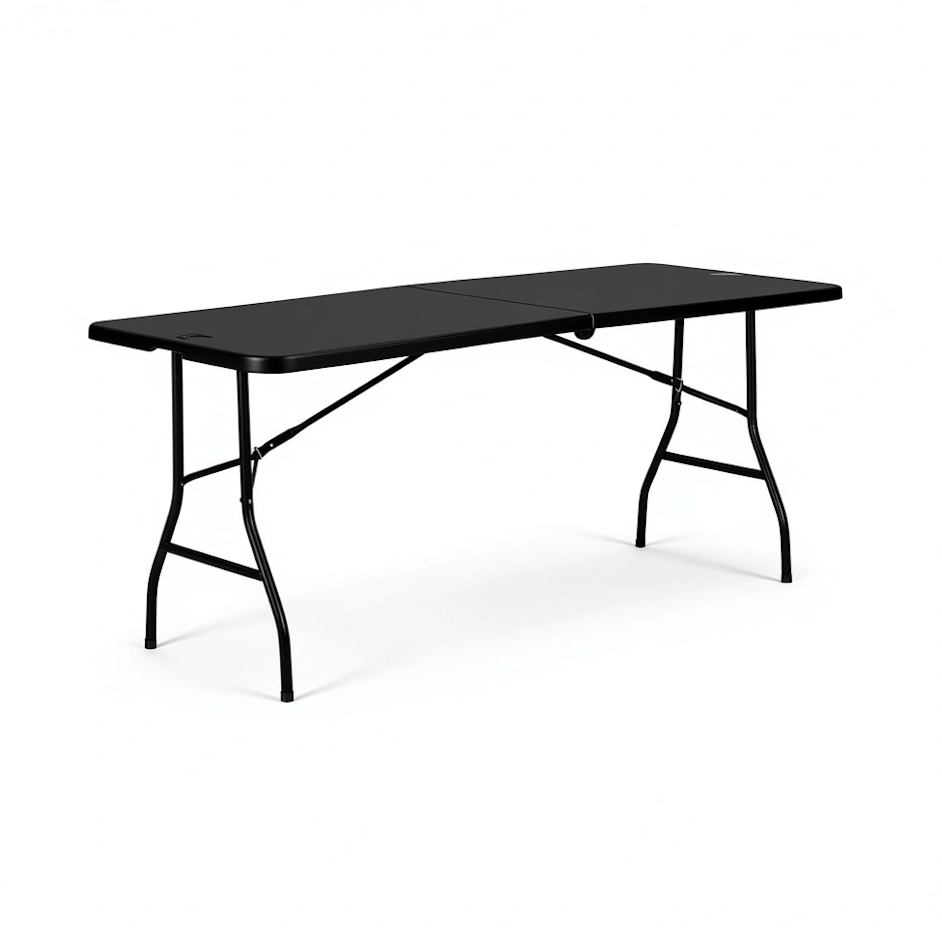 6ft Black Folding Trestle Table – Durable 180cm Plastic Table for Events &amp; Catering