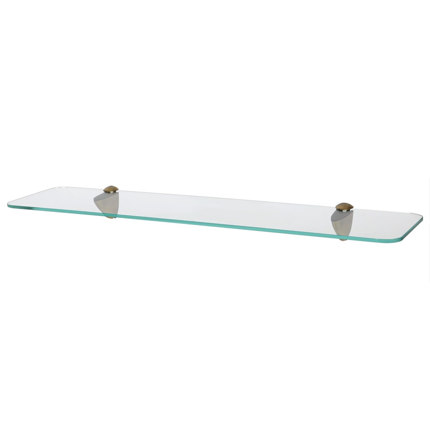60cm Rounded Floating Glass Shelf with Gold Fixings