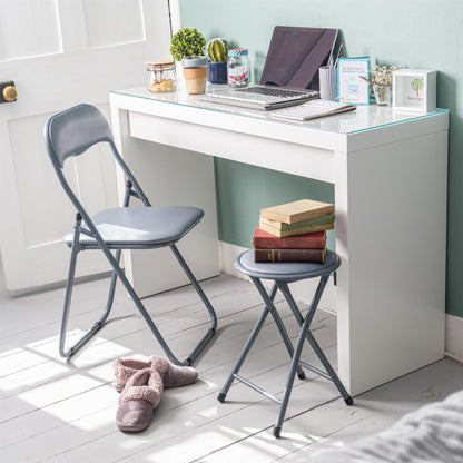 Grey Wave Grey Framed Padded Folding Chair - Pack of Six
