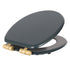 Wooden Soft Close Toilet Seat - Blue/Gold