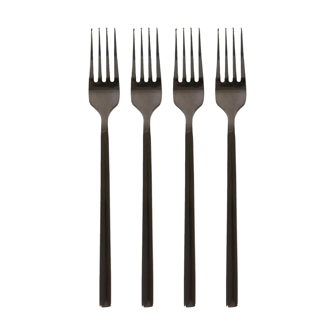 Black 19.5cm Stainless Steel Dinner Forks - Pack of 4