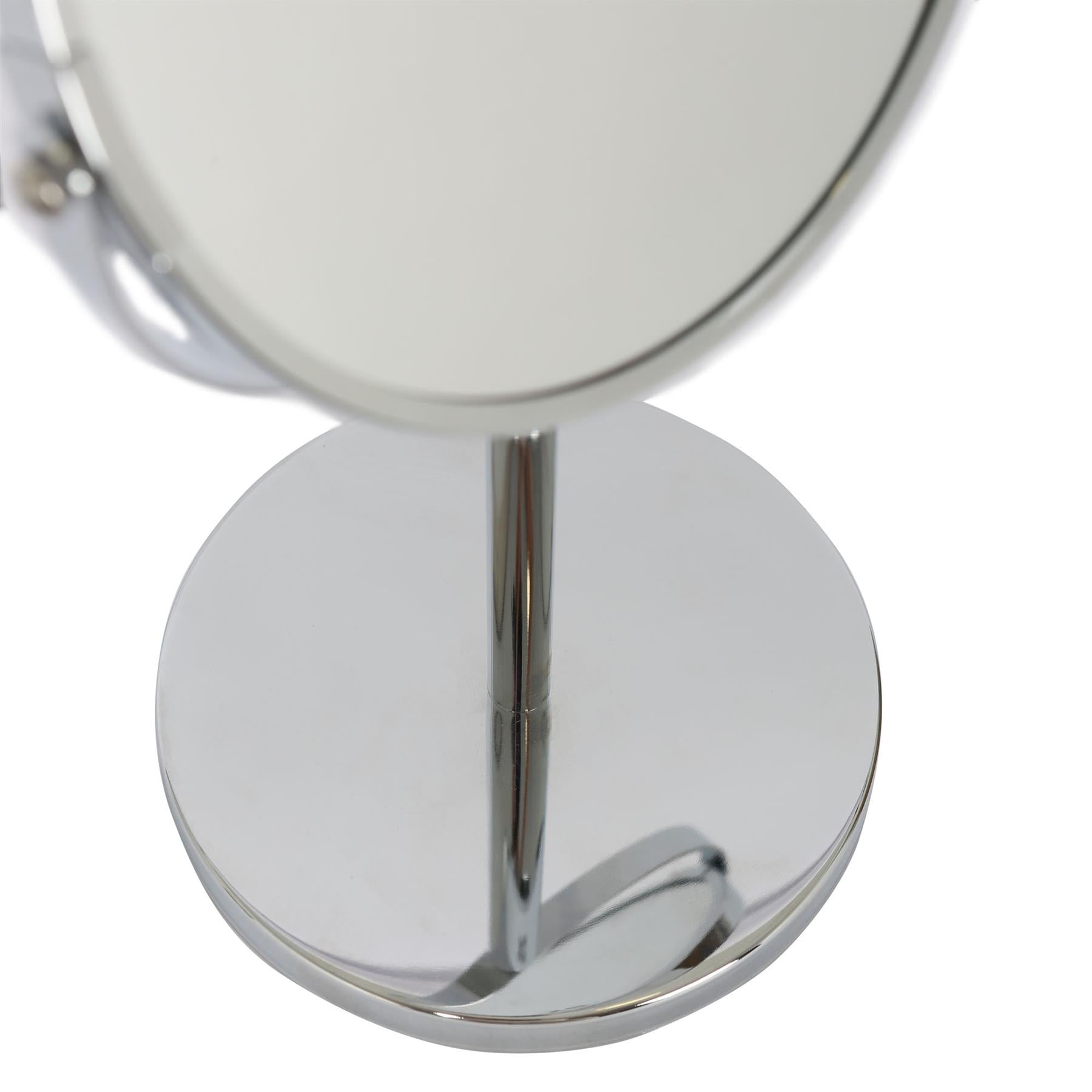 18.5cm x 34.5cm Chrome Pedestal Mirror