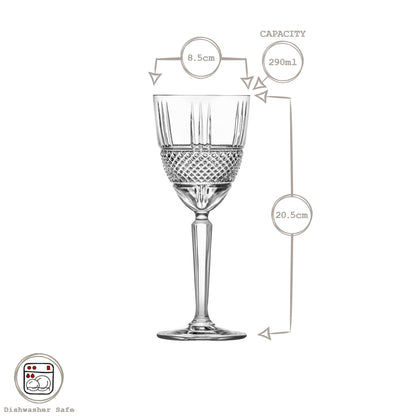 290ml Crystal Wine Glasses - Pack of Six - Downton Abbey