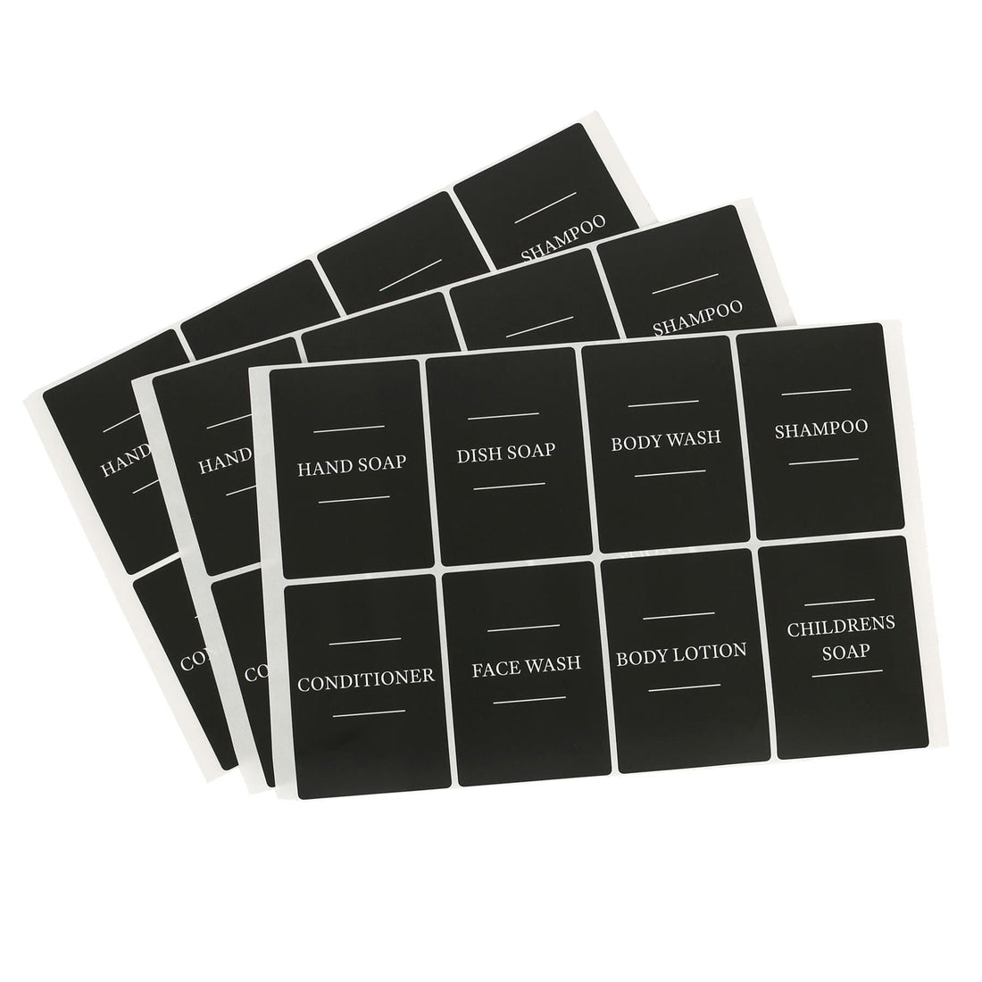 24pc Black Soap Dispenser Labels Set - Pack of Three