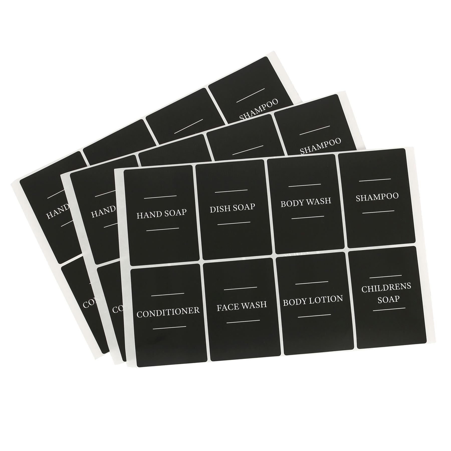 24pc Black Soap Dispenser Labels Set - Pack of Three