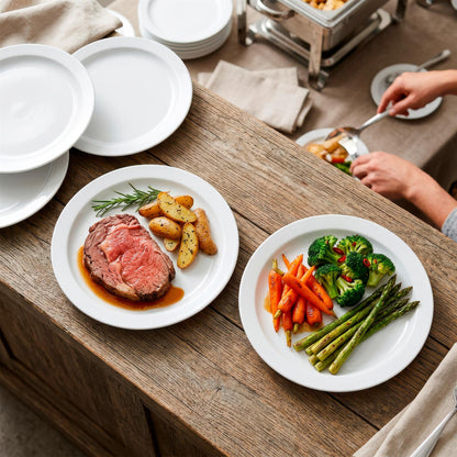 Classic White Buffet Dinner Plates - 23cm - Pack of 24