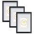 A4 (8" x 12") Photo Frames with A5 Mounts - Black - Pack of 3