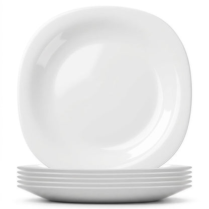 Square Opalware Dinner Plates - 26cm - White - Pack of 6