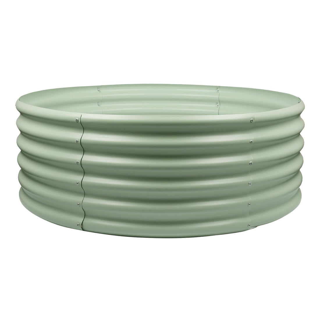 Green 120cm x 45cm Round Steel Raised Garden Bed