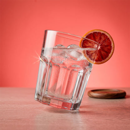 285ml Panelled Glass Tumblers - Pack of Six