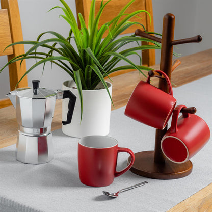 350ml Matt Red Coloured Coffee Mugs - Pack of Six