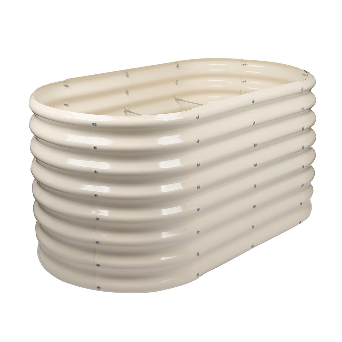 Ivory 120cm x 60cm x 60cm Rounded Steel Raised Garden Bed