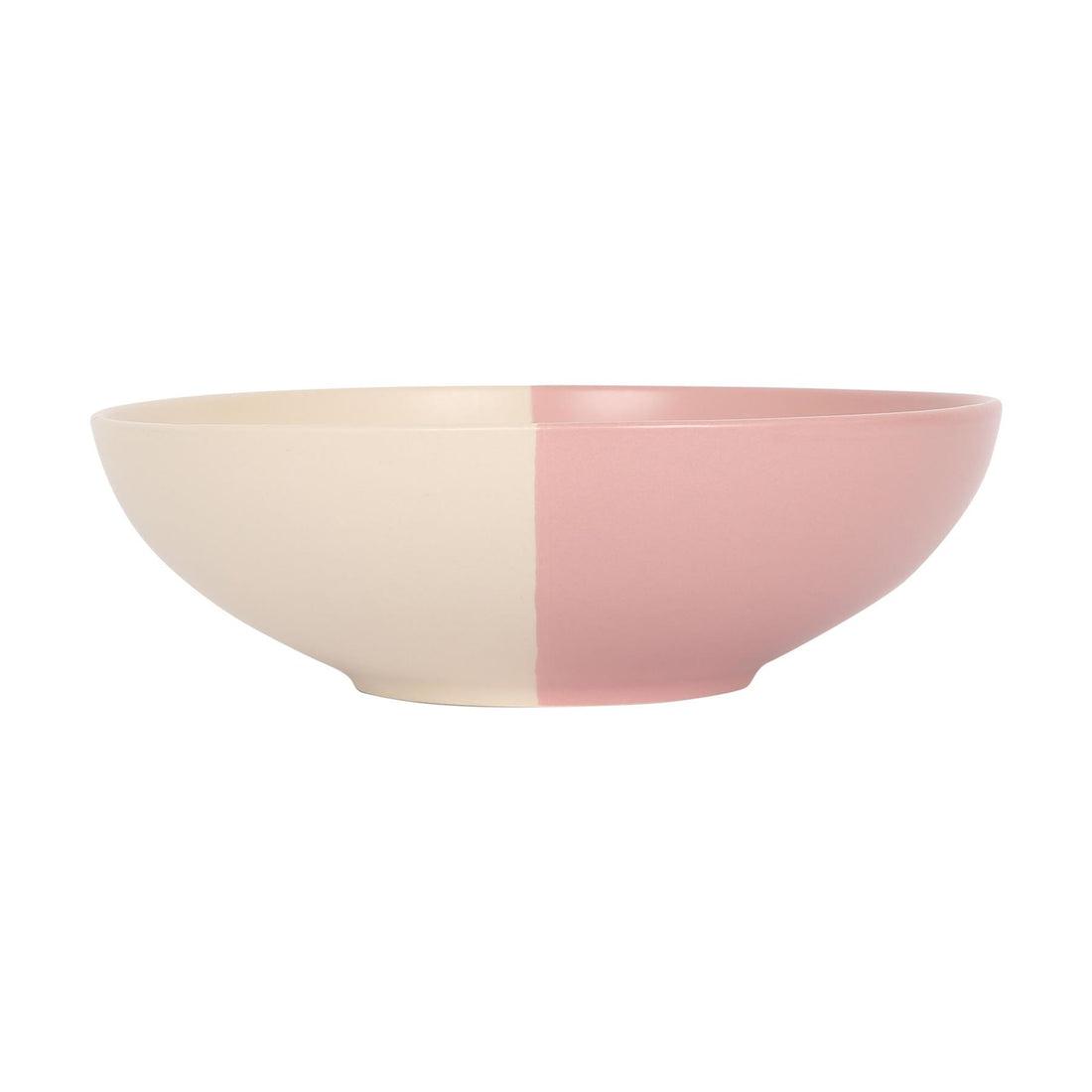 Dusty Pink 20.5cm Two-Tone Stoneware Pasta Bowl