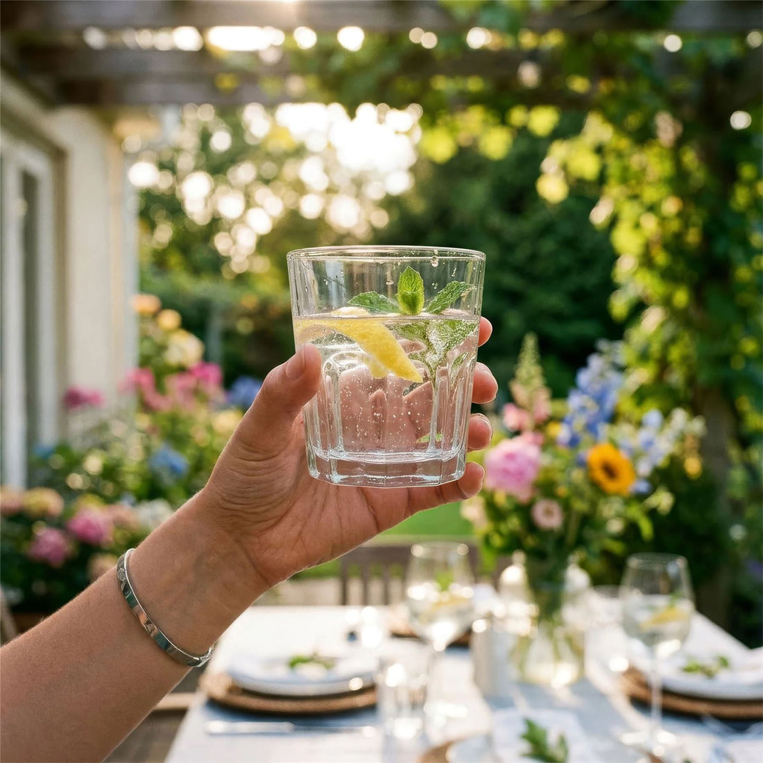 285ml Panelled Glass Tumblers - Pack of Six