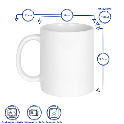 350ml Blank Stoneware Sublimation Mugs - White - Pack of 6
