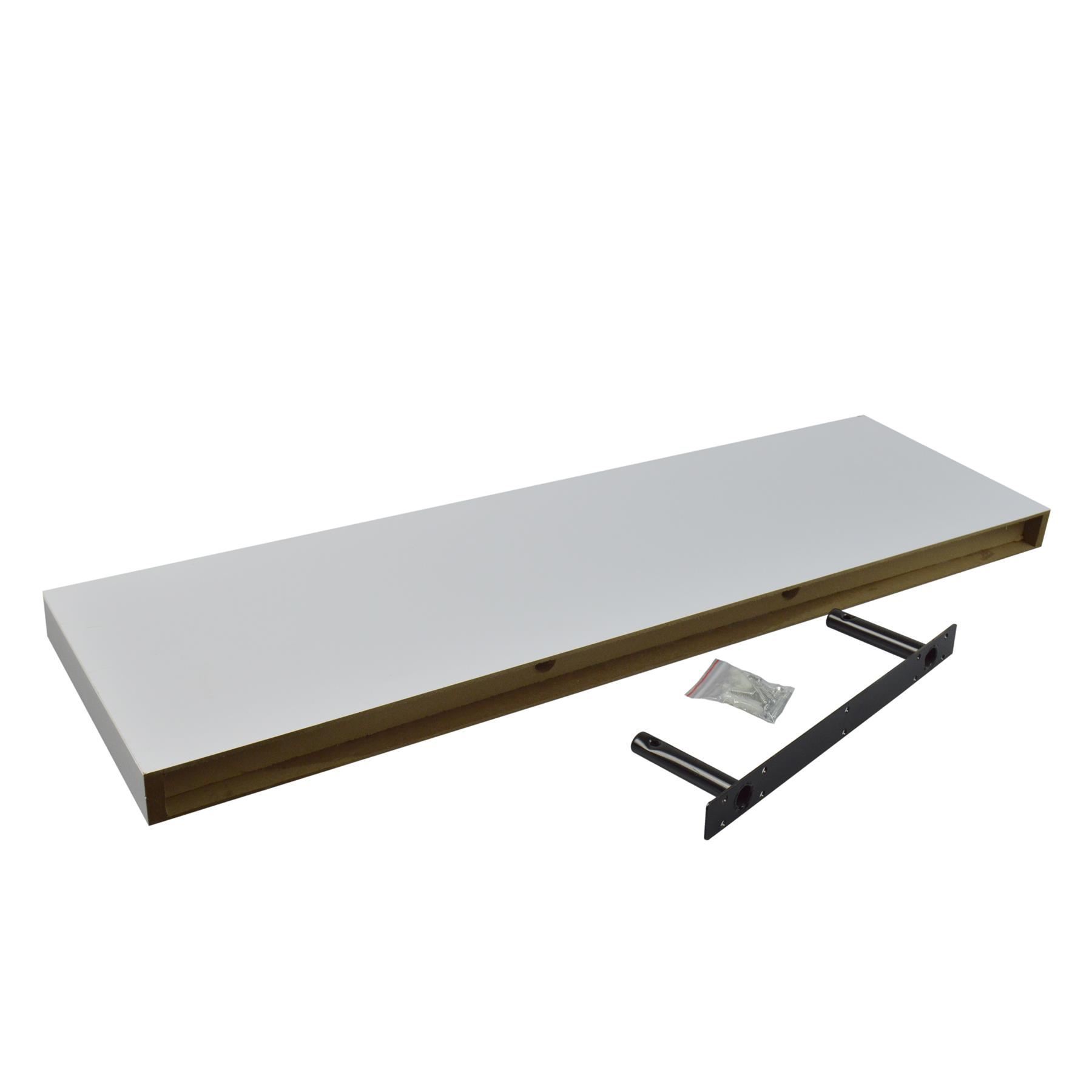100cm White Modern Floating Shelves - Pack of Three