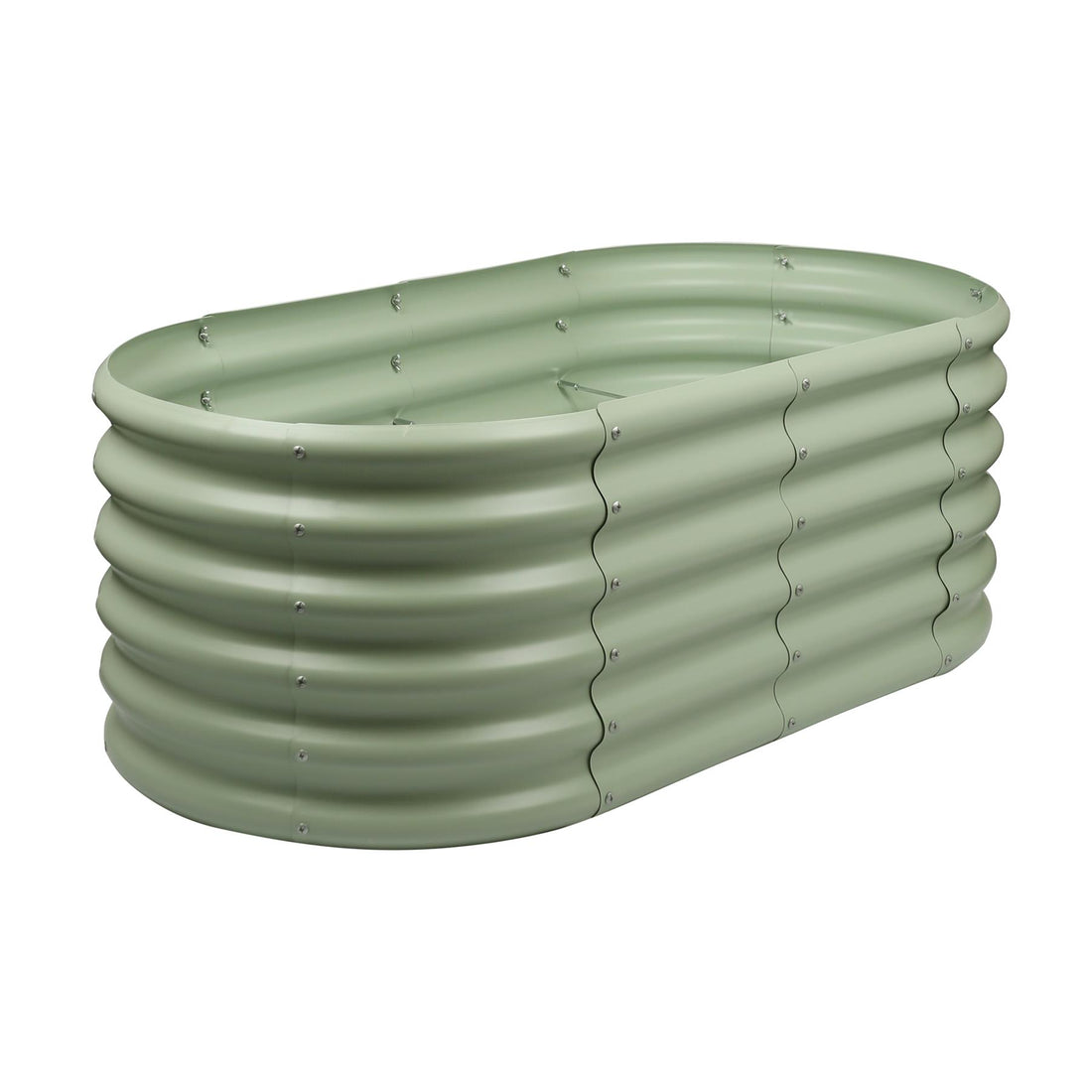Green 120cm x 60cm x 45cm Rounded Steel Raised Garden Bed