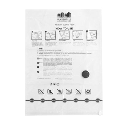 Vacuum Storage Bags - Medium (50 x 70cm) - White - Pack of 5