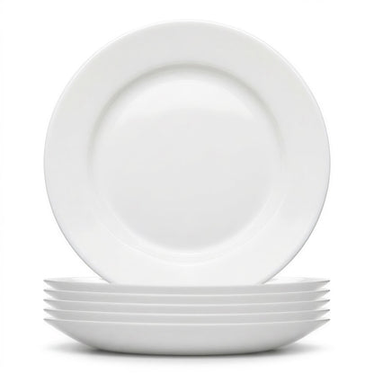 Round Opalware Buffet Dinner Plates - 22.5cm - White - Pack of 6