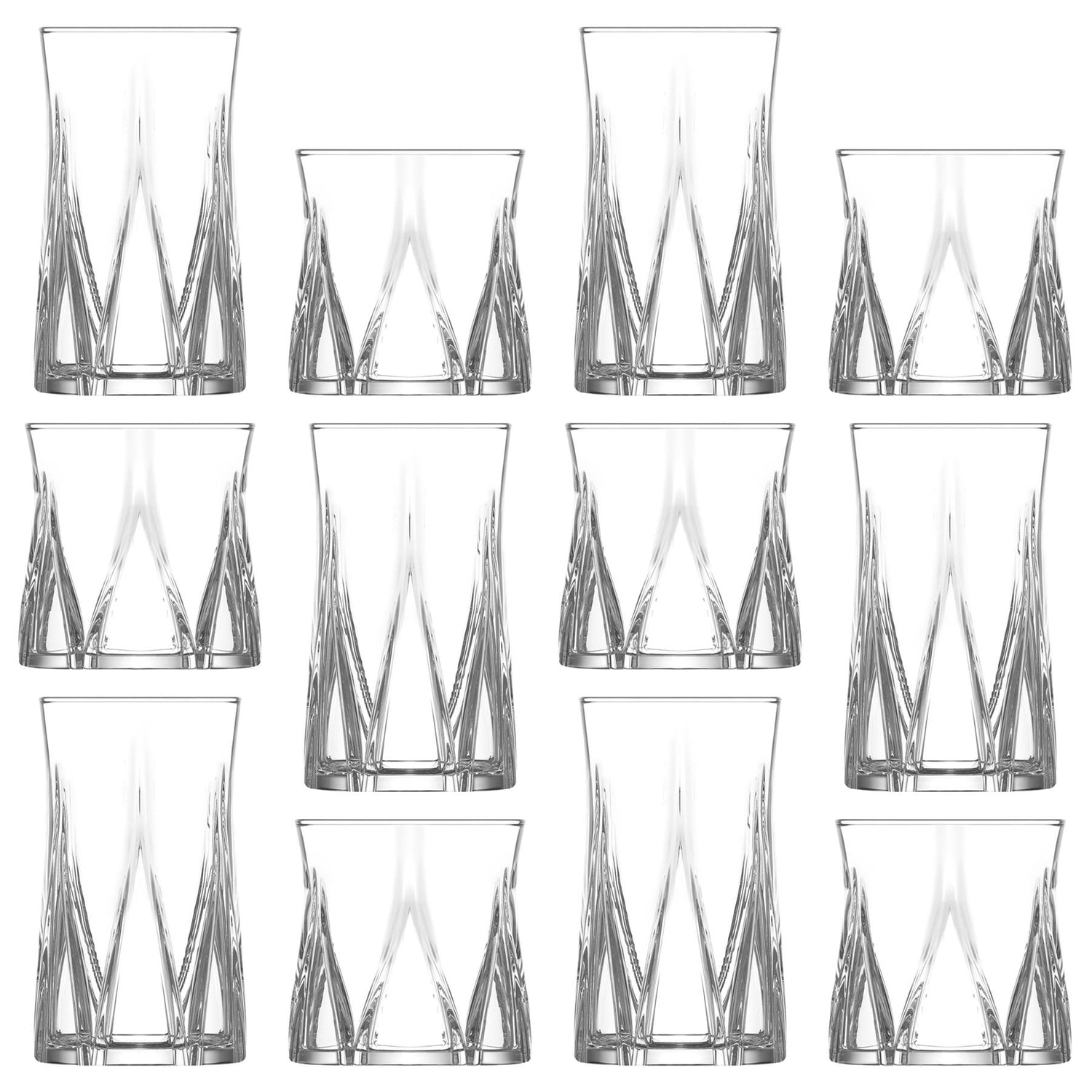 12pc Zoey Glass Tumbler Set - 300ml/380ml