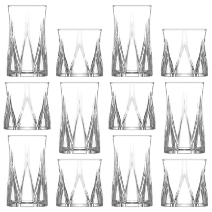 12pc Zoey Glass Tumbler Set - 300ml/380ml
