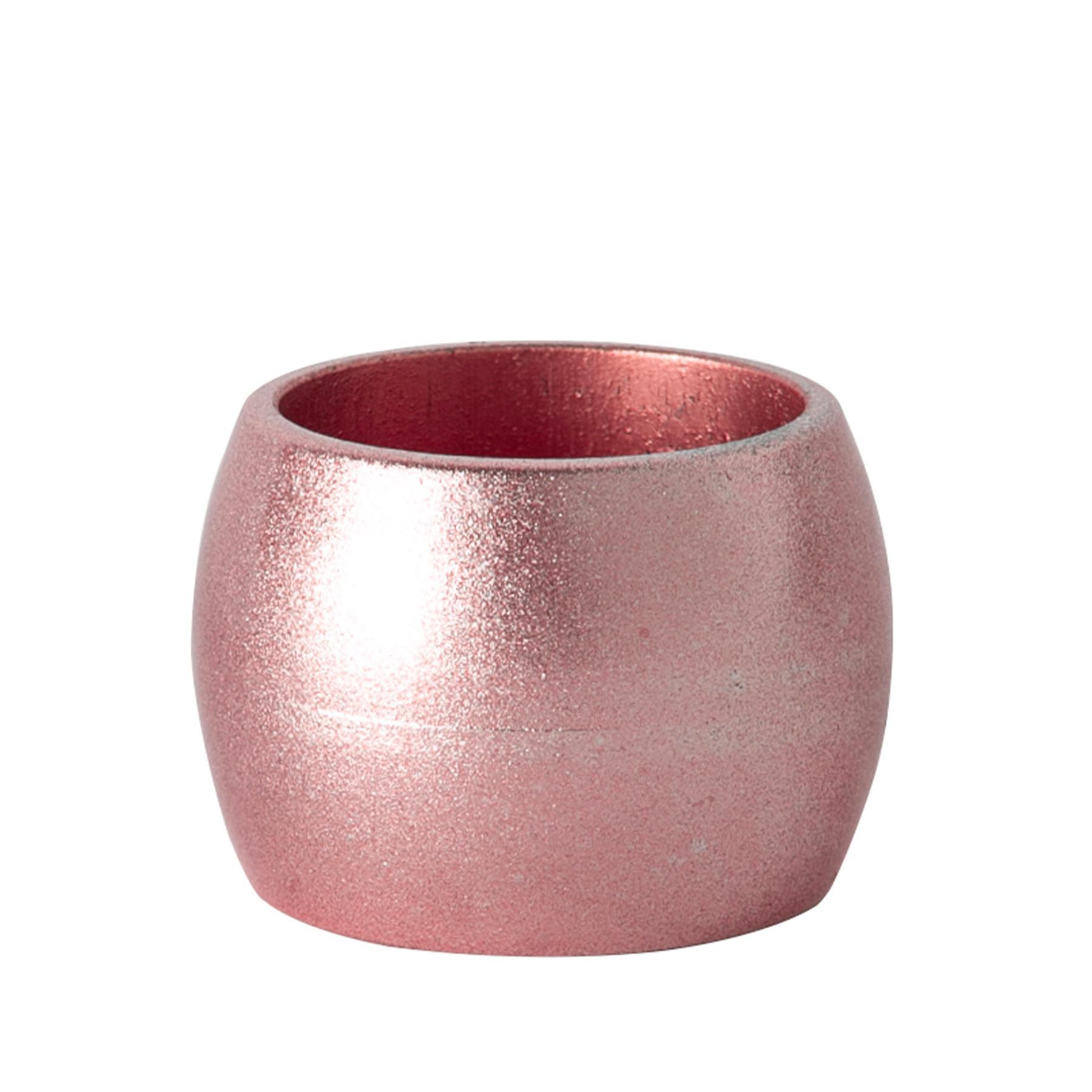 Metallic Rose Gold Melamine Napkin Rings - Pack of Six