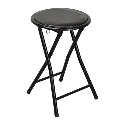 Black Padded Folding Stool