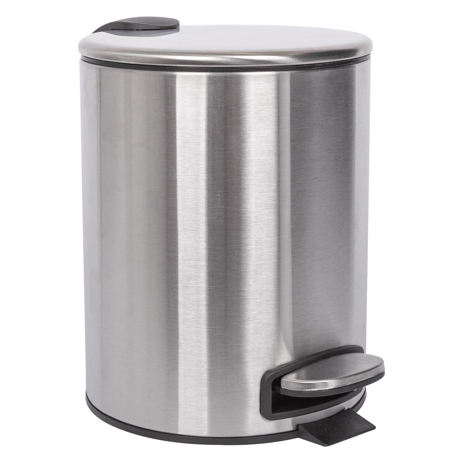 5L Round Brushed Stainless Steel Pedal Bin