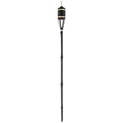 Black Bamboo 113cm Garden Fire Torches - Pack of Six