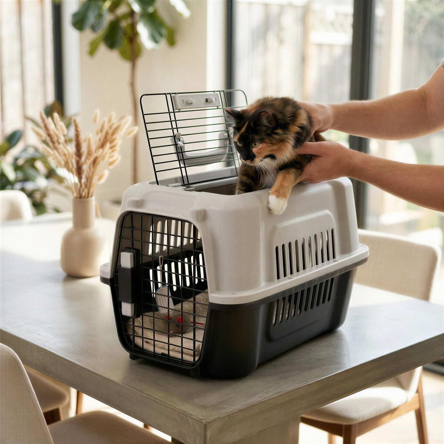 Hard-Sided Cat Carrier - Medium - Grey/Black
