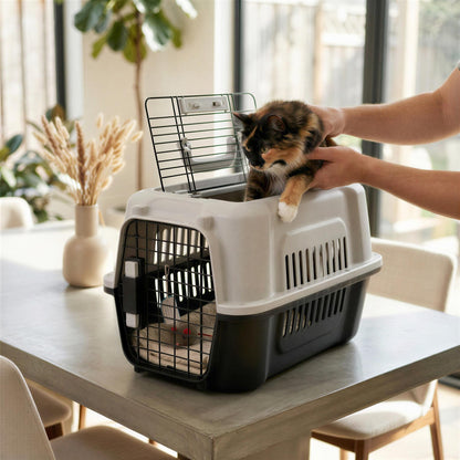 Hard-Sided Cat Carrier - Medium - Grey/Black