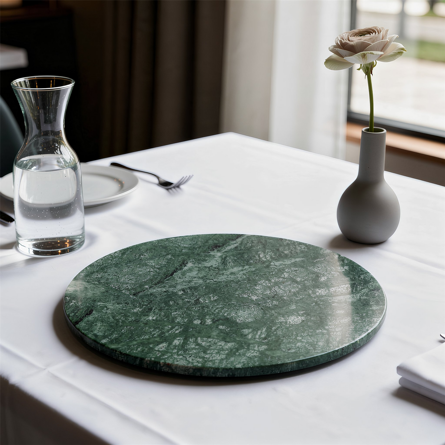 Marble Serving Board - 33cm - Green