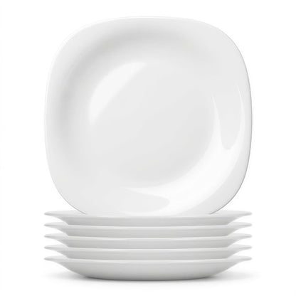 Square Opalware Dessert Plates - 20cm - White - Pack of 6