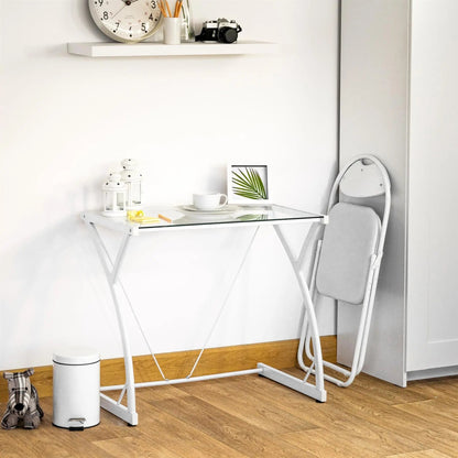 White Curved White Framed Padded Folding Chair