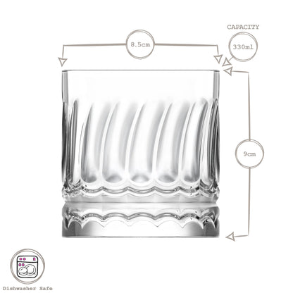 330ml Wave Whisky Glasses - Pack of 6