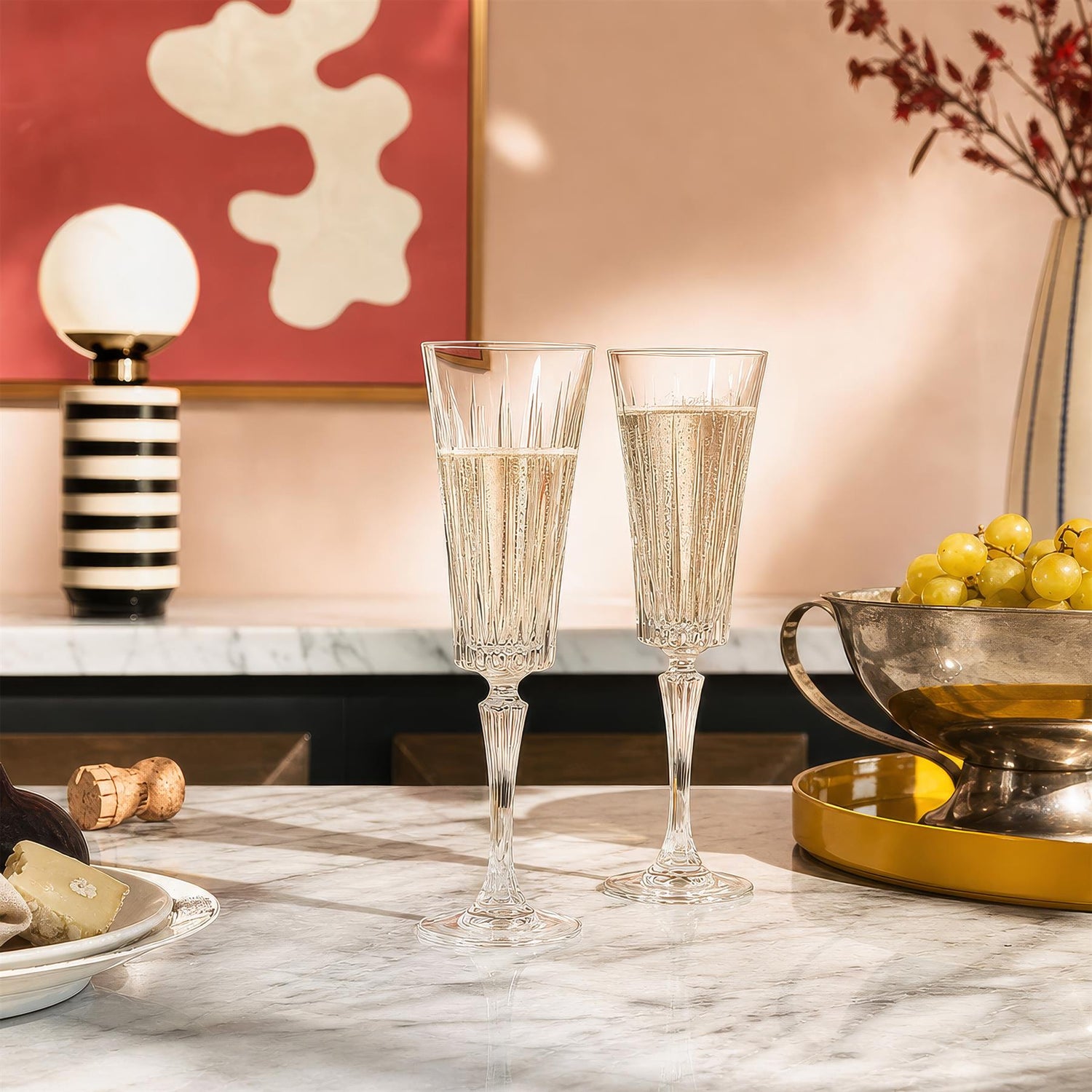 210ml Timeless Crystal Glass Champagne Flutes - Pack of Six