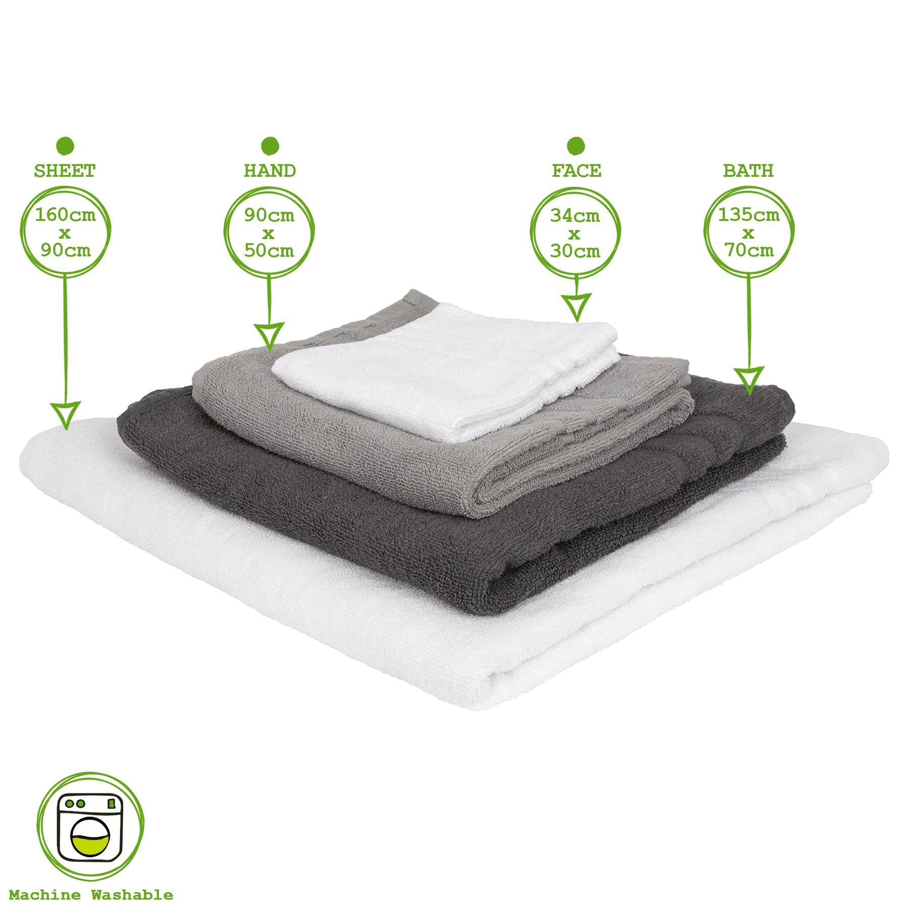 6pc Cotton Super Bath Towel &amp; Towels Set