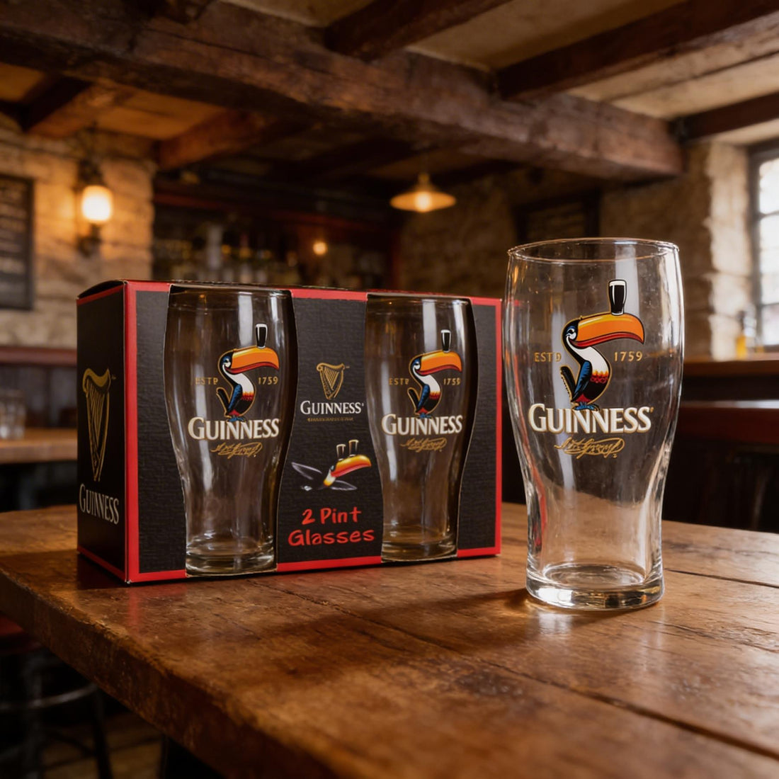 Guinness 2pc Toucan Pint Glass Set