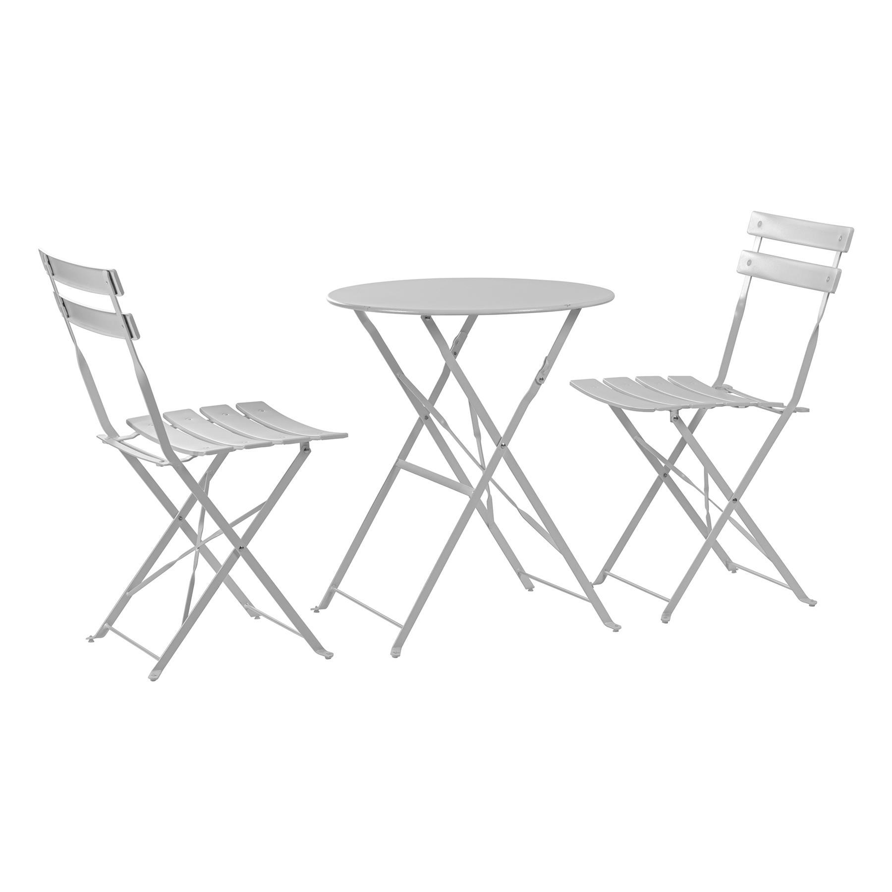 White Two-Seater Round Bistro Set