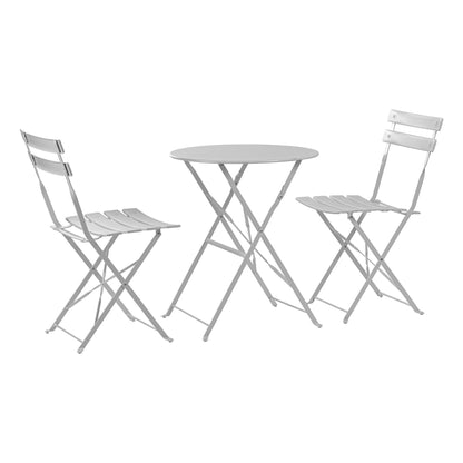 White Two-Seater Round Bistro Set