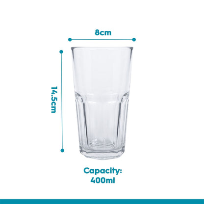 400ml Panelled Highball Glasses - Pack of Six