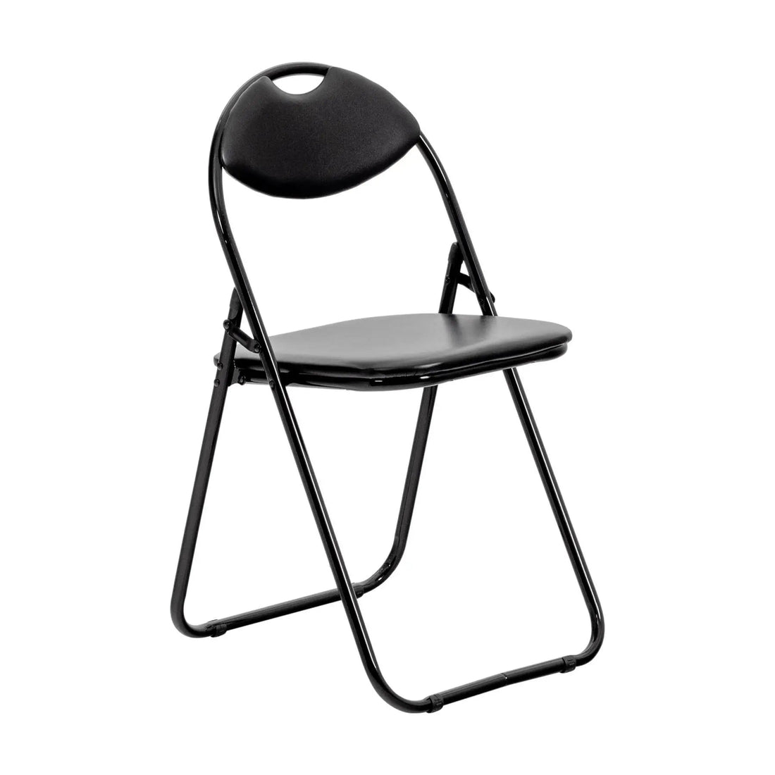 Black Curved Black Framed Padded Folding Chair