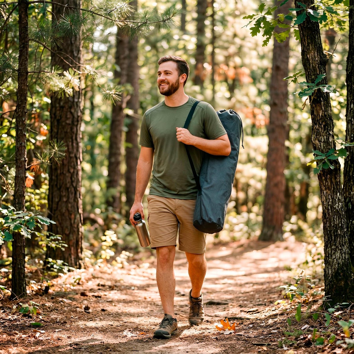 High Back Padded Reclining Camping Chair - Black