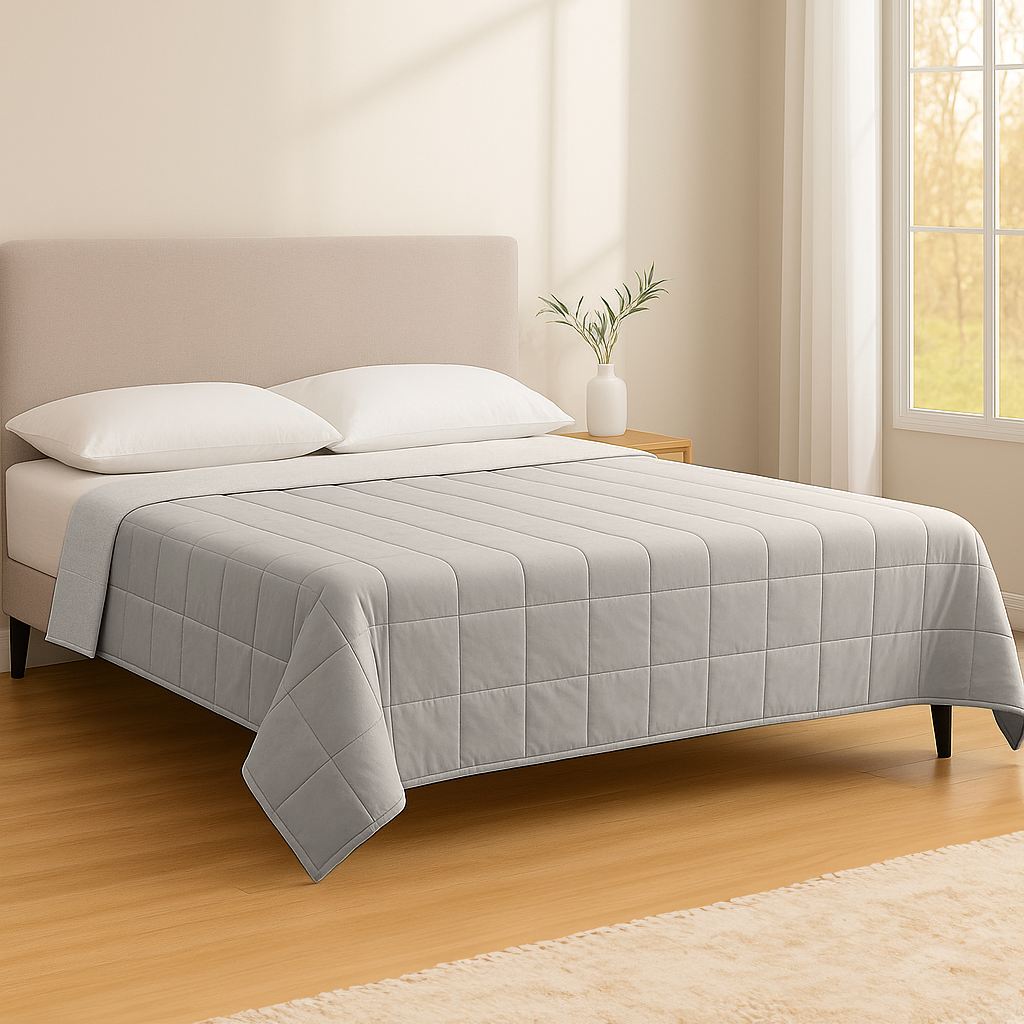 Weighted Blanket with Storage Bag - 150 x 200cm - 8kg - Grey