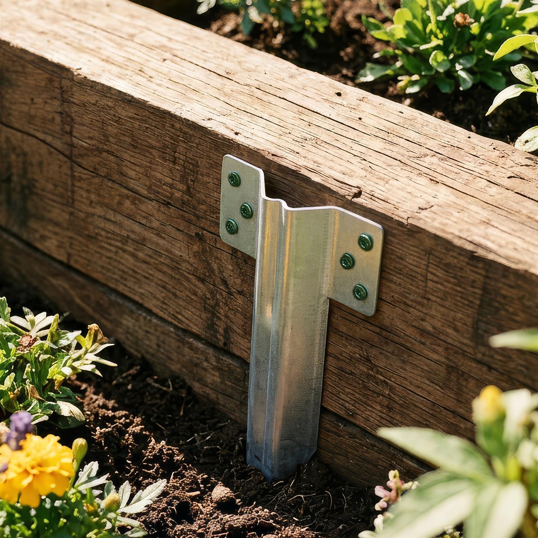 Deluxe Galvanised Steel Railway Sleeper Brackets - 40cm - Pack of 10