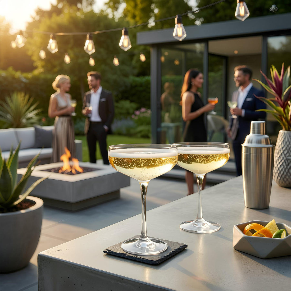 220ml Hoxton Crystal Champagne Coupe Glasses - Pack of 6