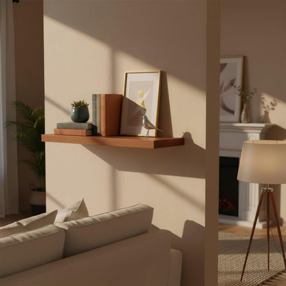60cm Walnut Modern Floating Shelf